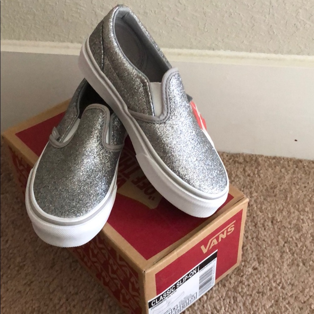 Vans Classic Slip-Ons - Silver Shimmer